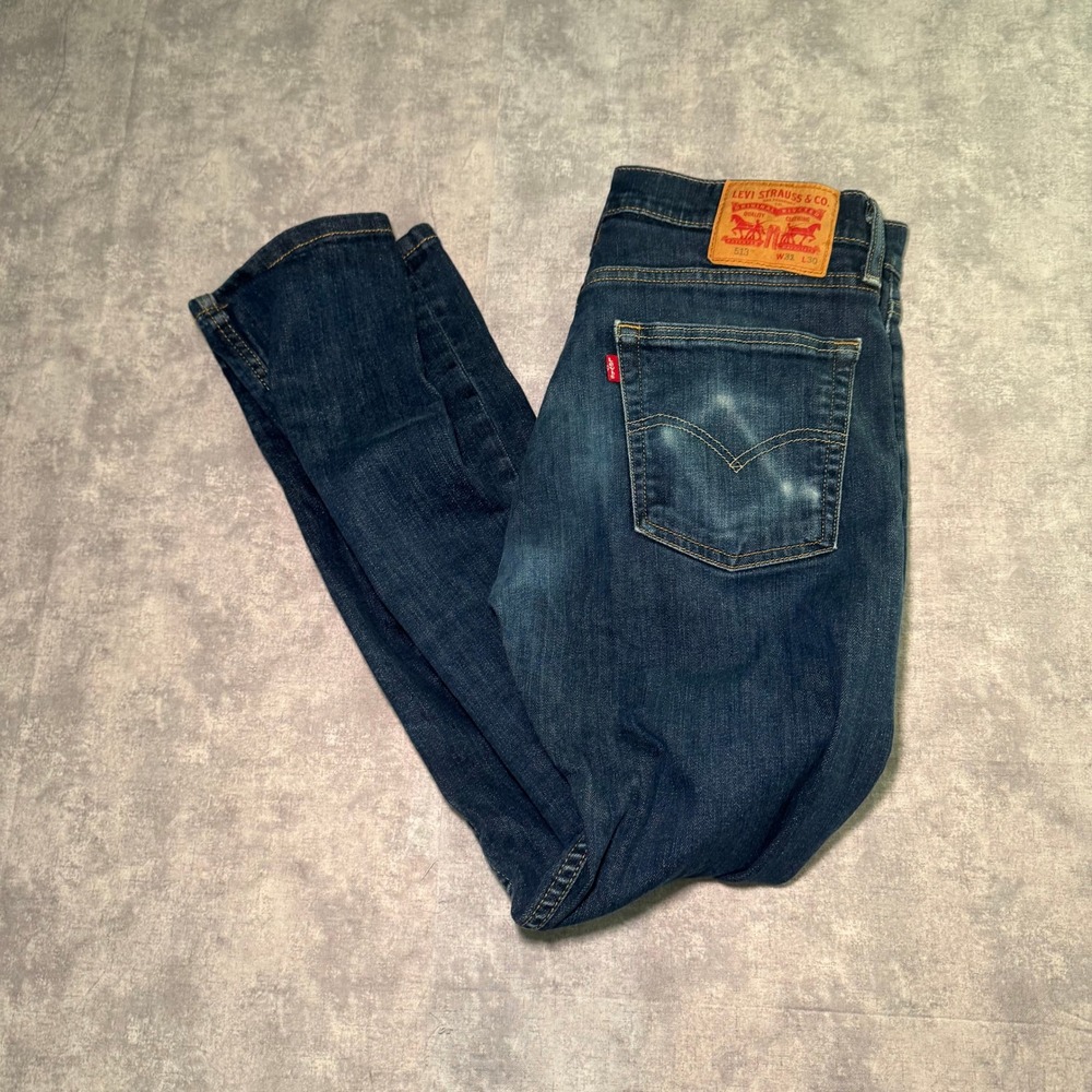 Levis 513 Slim Straight Jeans Mens 31x30 Dark Wash Blue Denim Pants
